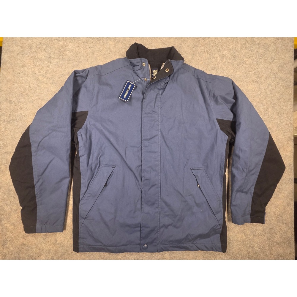 Saddlebred Mens Club Navy Blue Full Zip Insulated Cotton Jacket Size M NWT